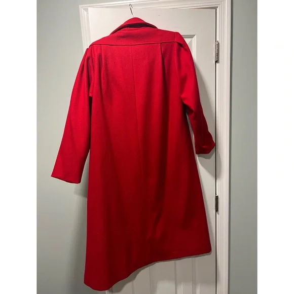 Long Red Wool Coat - Picture 4 of 7